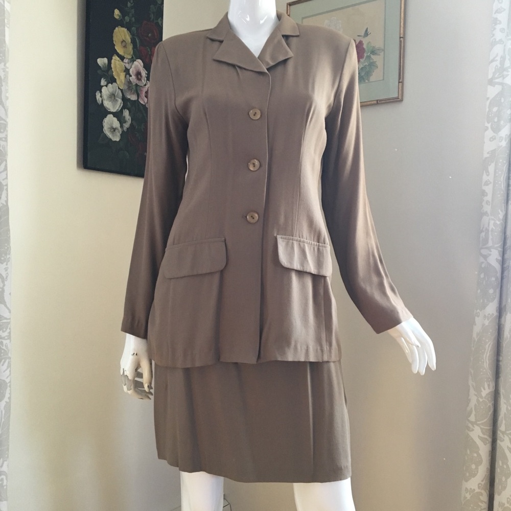 Taupe skirt suit
